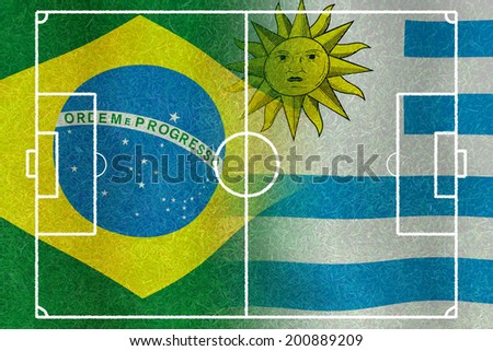 Soccer 2014 ( Football ) Brazil and Uruguay 