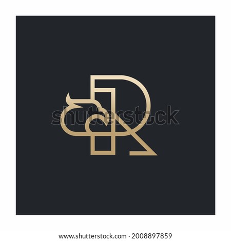 Letter R Eagle Logo , Initial Premium Design