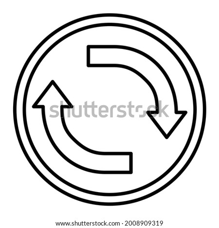 Vector Roundabout Outline Icon Design

