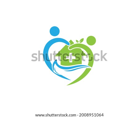 Home And Humanity People Health Logo. Flat Vector Logo Design Template Element	