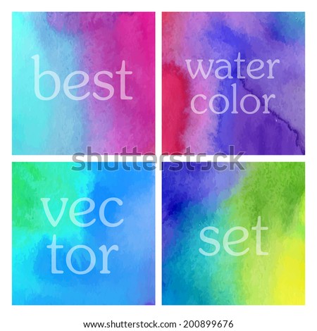 Set of abstract watercolor art hand paint backgrounds.
