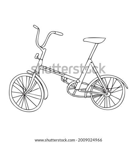 The bike is drawn with a black line. Bicycle silhouette.
