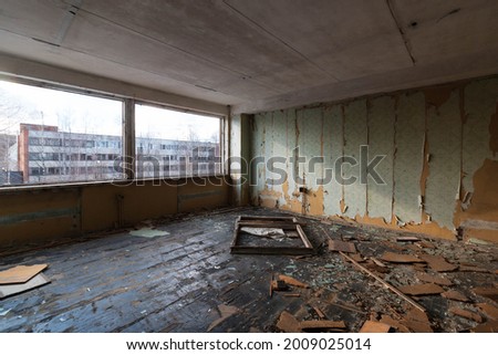 room in an empty abandoned building