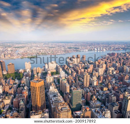 New York aerial view from Empire State Building.