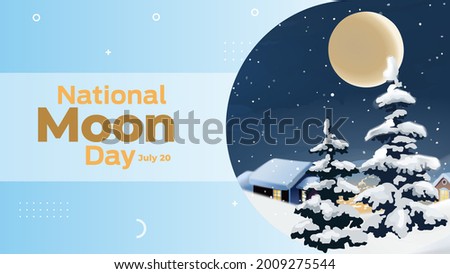 national moon day on july 20 business brochure flyer banner design horizontal template vector, cover presentation abstract, modern publication poster and flag-banner, layout in rectangle size.
