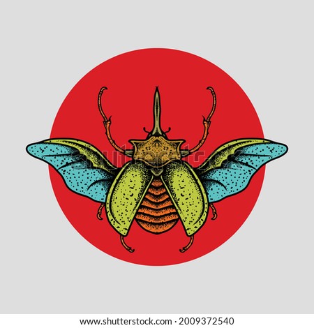 Insect drawing. Creative design. Creative illustration.