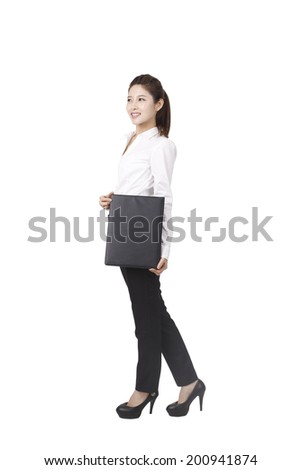 	Businesswoman holding a portfolio	