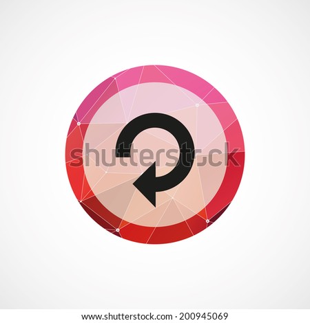 circle pink triangle background reload icon