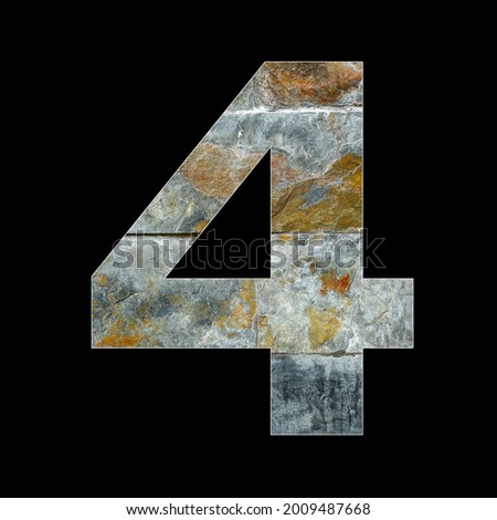 Number 4 - Four digit on rustic stone background