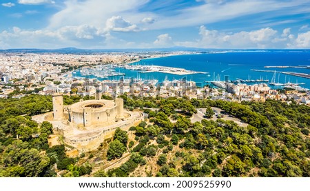 Aerial view of Castell de Bellver, medieval fortress in Palma de Mallorca, Spain Royalty-Free Stock Photo #2009525990