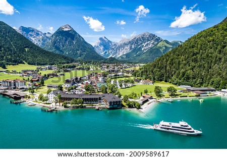 landscape at the achensee lake in austria - pertisau Royalty-Free Stock Photo #2009589617
