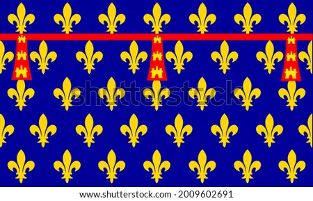 Illustration Of The Flag Of Artois Region In France. Color Drawing Of A French Regional Flag