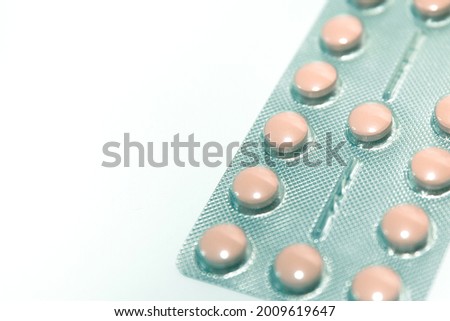 package of tablets on a white background.