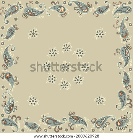 Floral pattern in paisley style. Vector illustration.