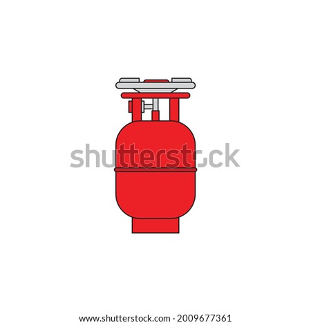 Small gas cylinder with stove vector art.