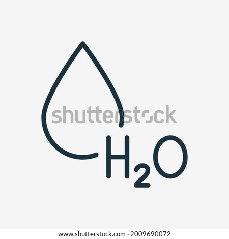 H2O Line Icon. Water Drop Linear Icon. Chemical Formula for Water. Symbol of Fresh Aqua. Editable stroke. Vector illustration. Royalty-Free Stock Photo #2009690072