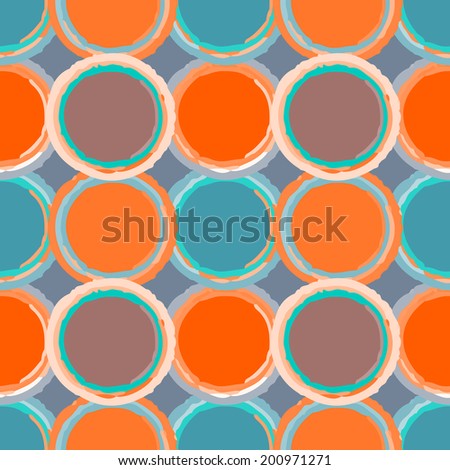 Abstract art grunge seamless pattern. Geometric circular background. Paint stains. Circles Graffiti. Distressed texture. Watercolor - vector 