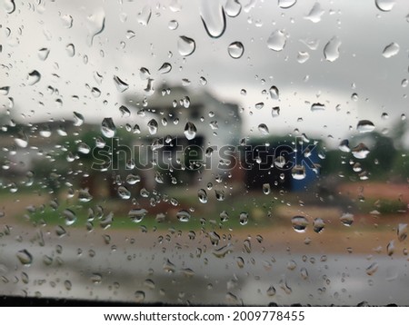 rain water drops on Glass window