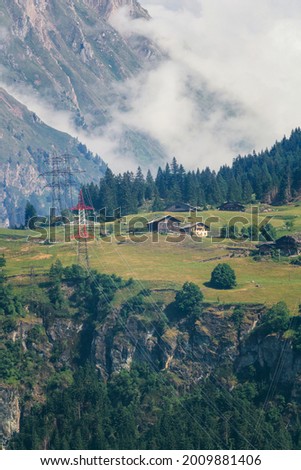 birds eye view over a valley in Osttirol, Austria  Royalty-Free Stock Photo #2009881406