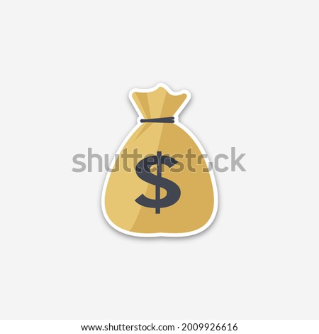 money stiker isolated on white background