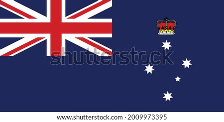Vector Clip Art Of Flag Of State Of Victoria In Australia. Color Illustration Of Flag Of Victoria With Southern Cross