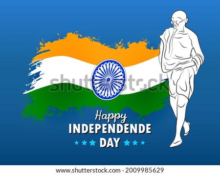 banner of indian independence day creative stroke tricolor  vector illustration 