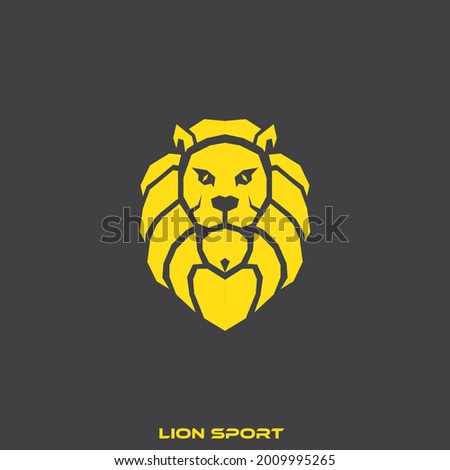 sport logo design template, with cool lion head icon, suitable for sport logo icon