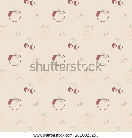 seamless background with red fruits