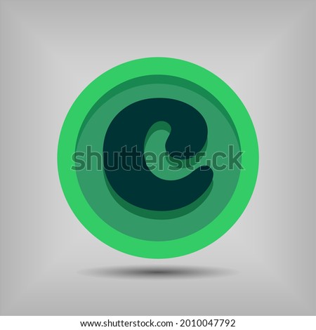 Letter C icon and logo template. New design and elegant typographic concept. Green Colour. File EPS.