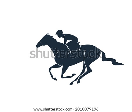 Horse racing emblem template. Isolated vector logo Royalty-Free Stock Photo #2010079196
