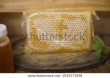 Honeycomb inside plastic for sell with shallow depth of field