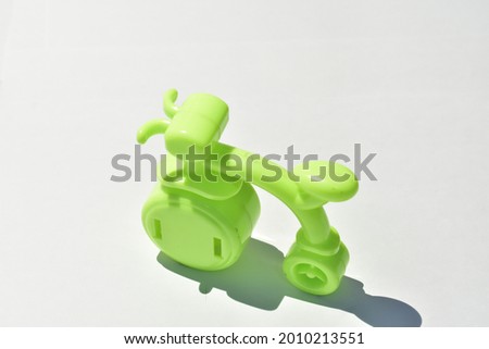 pencil sharpener in the shape of a bicycle on a white background

