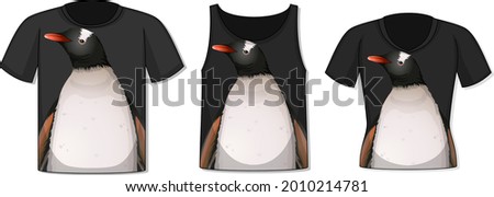 Front of t-shirt with penguin template illustration