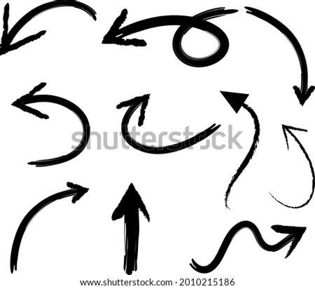 Set of hand drawn arrow doodles on white background illustration