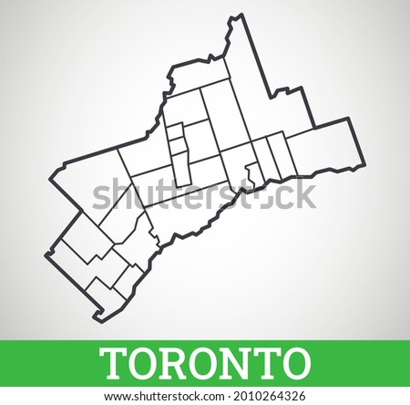 Simple outline map of Toronto, Canada. Vector graphic illustration. Royalty-Free Stock Photo #2010264326