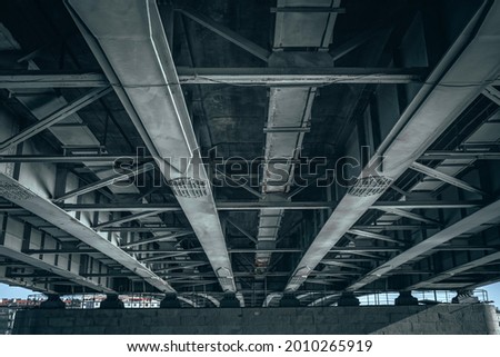 Metal structure under the bridge, St. Petersburg.