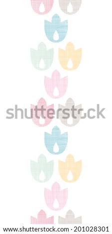 Abstract textile geometric tulips colorful vertical seamless pattern background