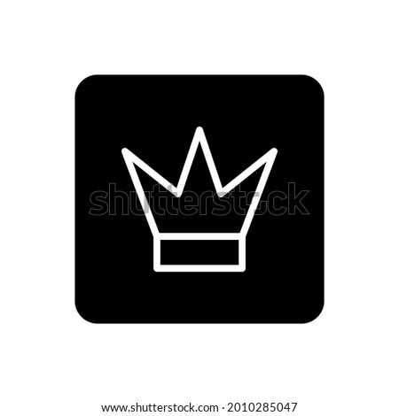 Crown icon vector filled square style