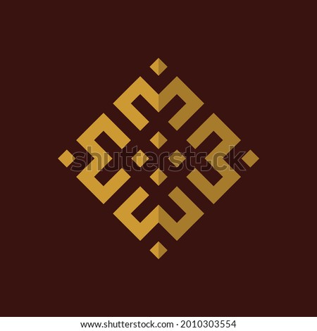 Traditional Ornament icon. Square Motif Logo design. Vector Illustration.