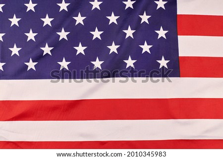 United States of America flag. National USA flag, patriotic symbol of America. Close up flag waving in wind.