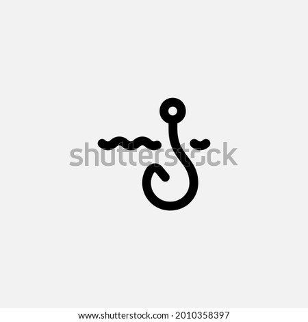 Fish hook icon sign vector,Symbol, logo illustration for web and mobile