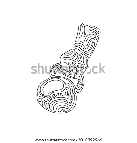 Continuous one line drawing Kettlebell weight. Hand lifted kettlebell. Rise hand with kettlebell for business, logo, t-shirt. Swirl curl style. Single line draw design vector graphic illustration