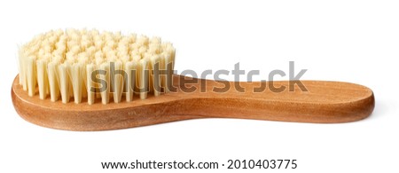 one Nylon bristles hairbrush isolated on white background Royalty-Free Stock Photo #2010403775
