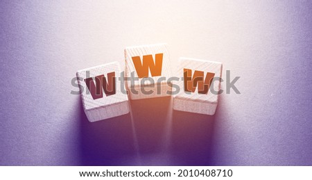 WWW Word Written on Wooden Cubes