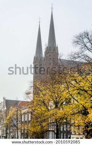 Exterior view of a church in Amsterdam, the Netherlands