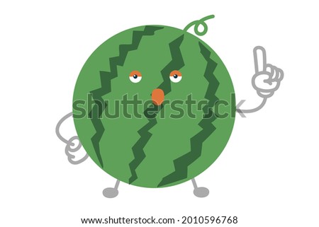 Vector illustration of simple and cute watermelon character to point
