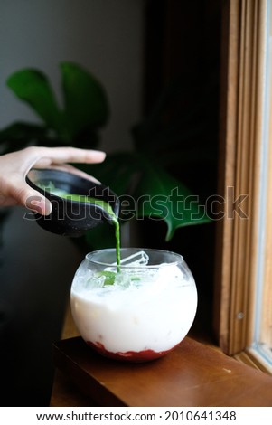 Iced matcha latte green tea