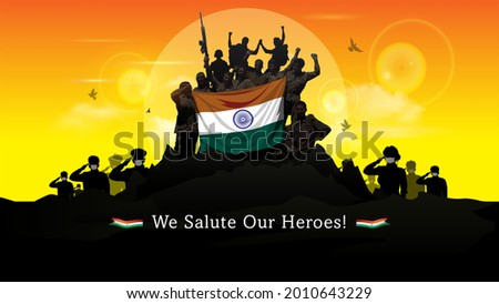 kargil vijay diwas. People remembring and celebrating victory day of indian army Royalty-Free Stock Photo #2010643229