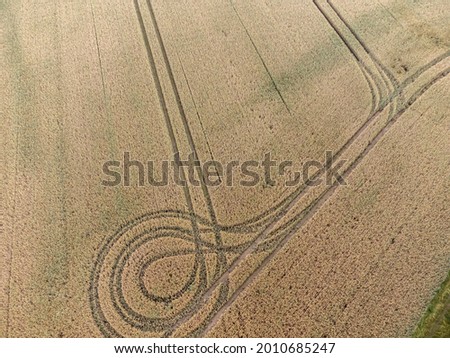 Field with lanes from above