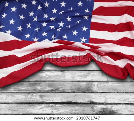 American flag and wooden boards
